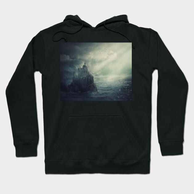 on the top of a cliff Hoodie by 1STunningArt